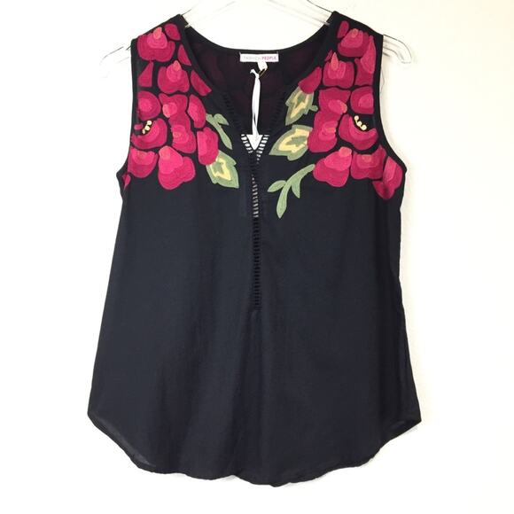 NWT Fashion People | Floral Embroidered Top Sz S - Picture 1 of 6